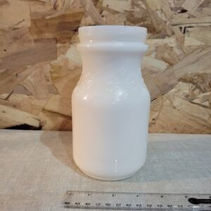 Vintage Milk Glass Tang Bottle Jar Carafe Embossed Floral